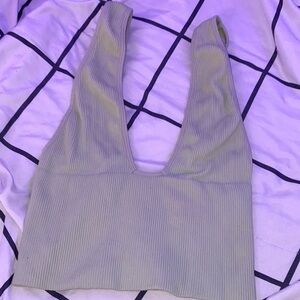 Free People Sage Ribbed Top